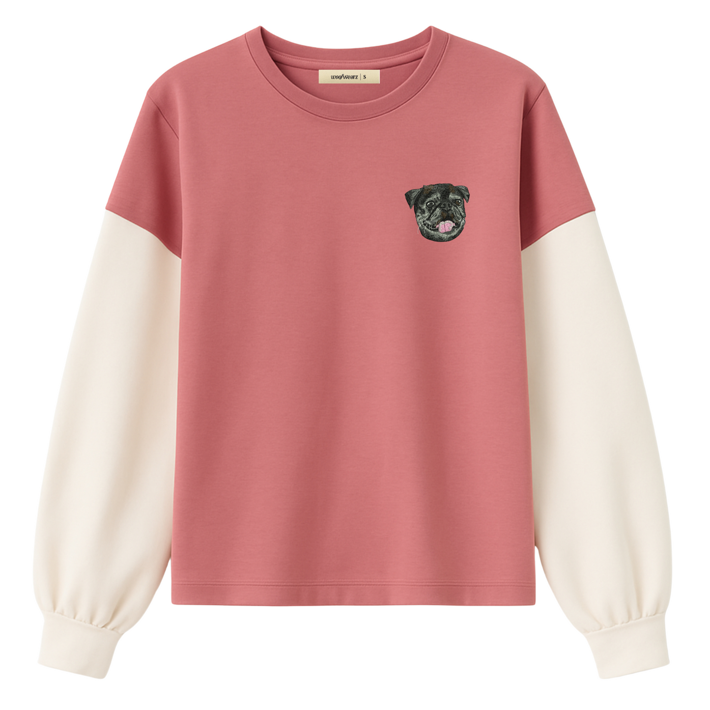 Sudadera mujer personalizada con cara bordada de mascota Woofwearz