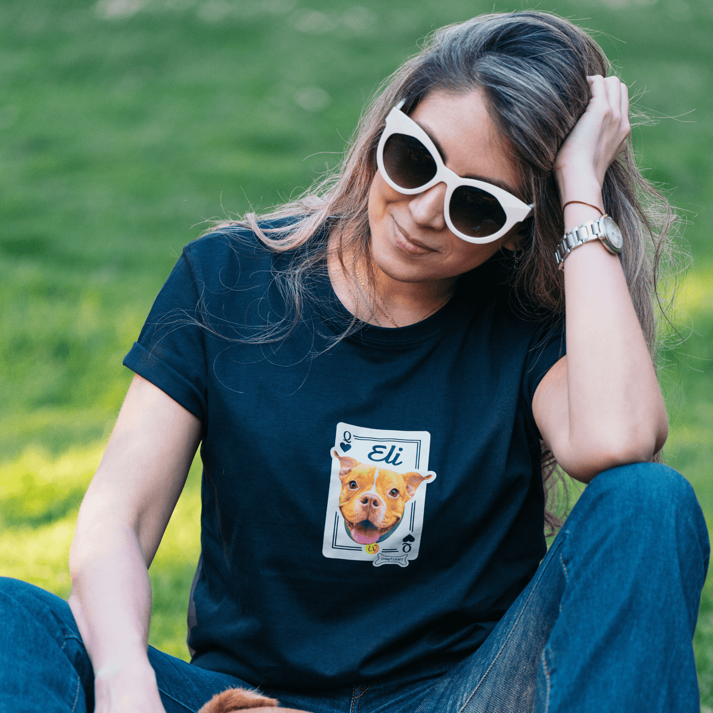 Camiseta Woofwearz estilo Joker personalizada con la cara de tu mascota