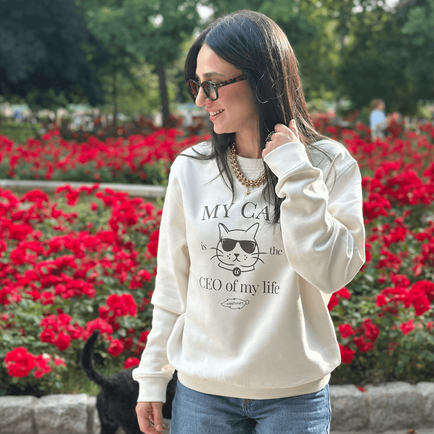 Sudadera personalizada estampada con diseño para amantes de gatos