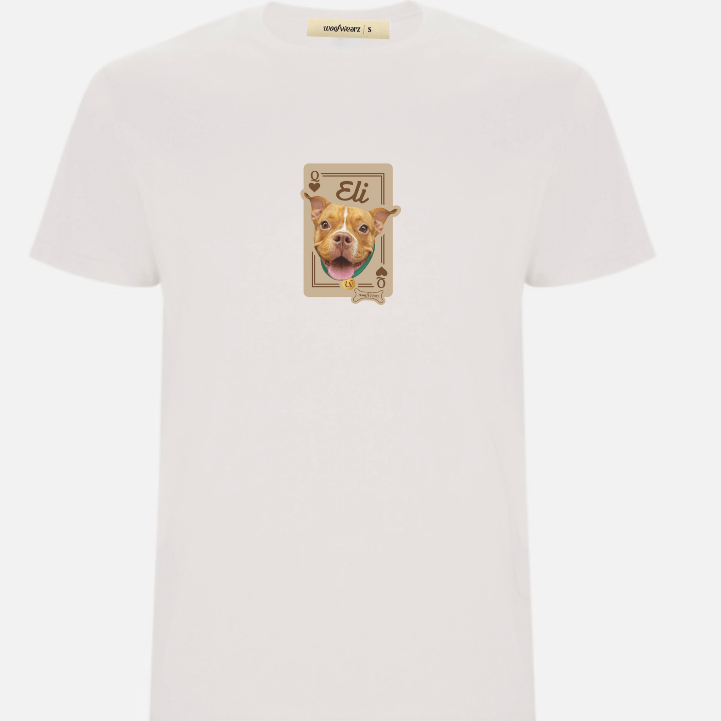 Camiseta color blanca personalizada Joker edition con cara de mascota – Woofwearz