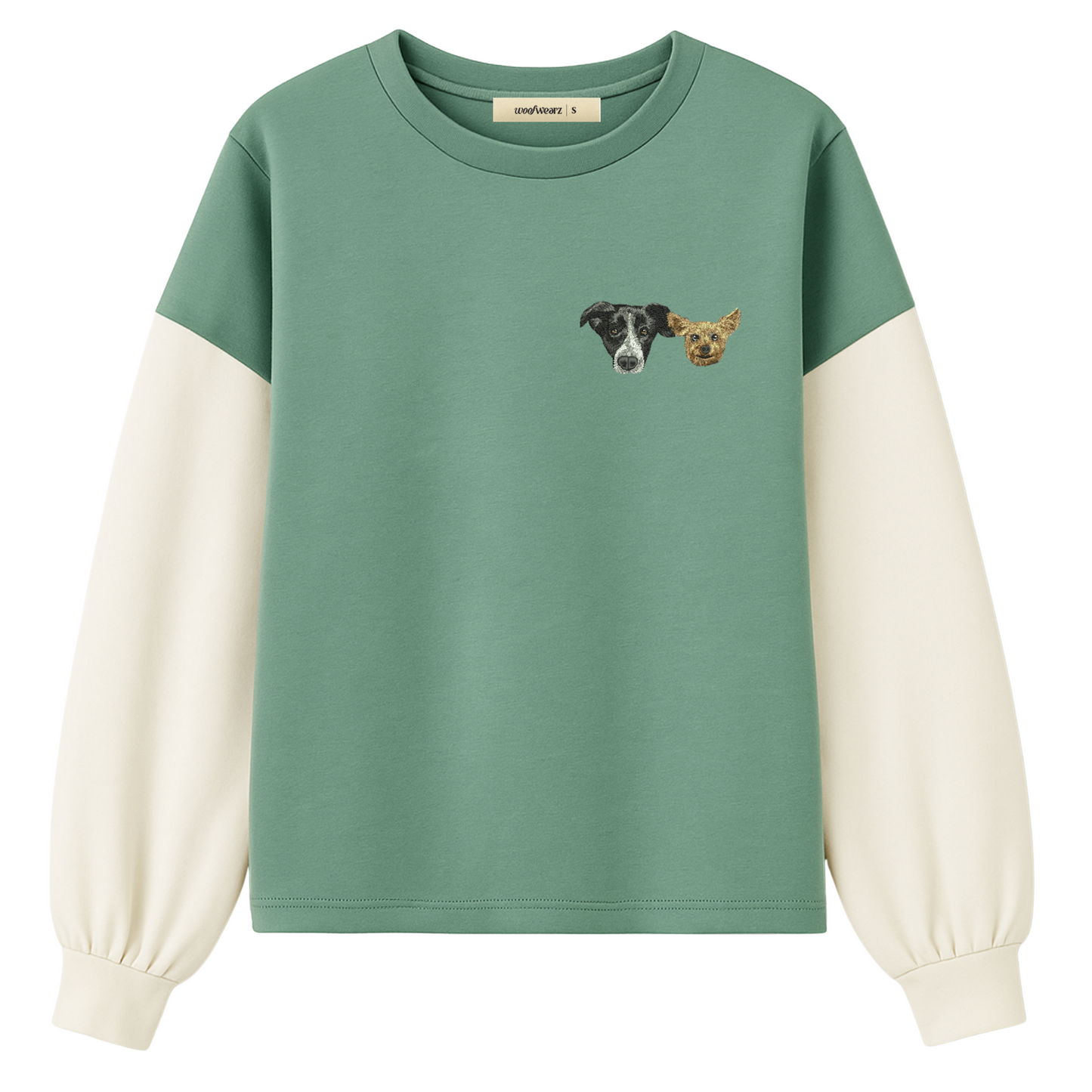 Sudadera mujer personalizada con cara bordada de mascota Woofwearz
