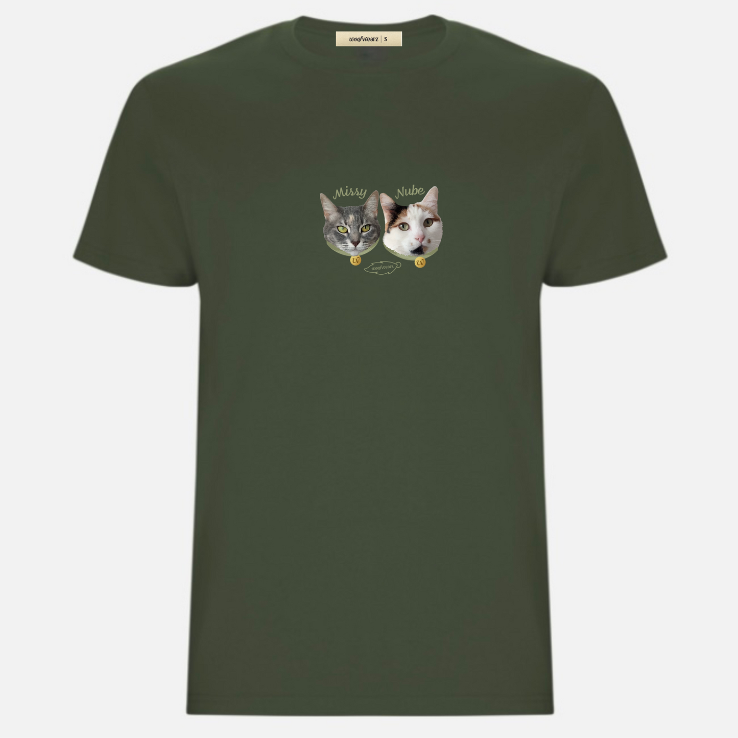 Camiseta personalizada "Medalla" 2 mascotas Woofwearz