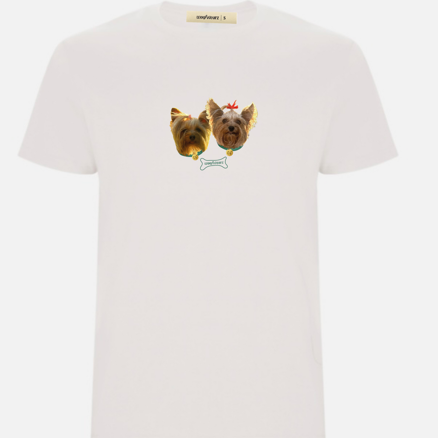 Camiseta personalizada "Medalla" 2 mascotas Woofwearz
