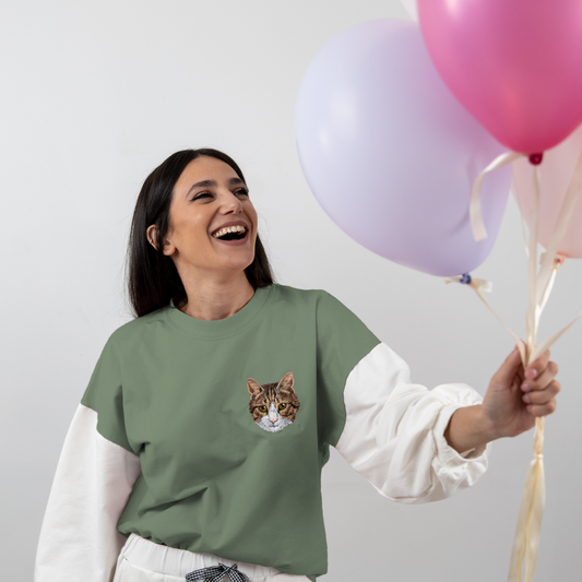 Sudadera mujer personalizada con cara bordada de mascota Woofwearz