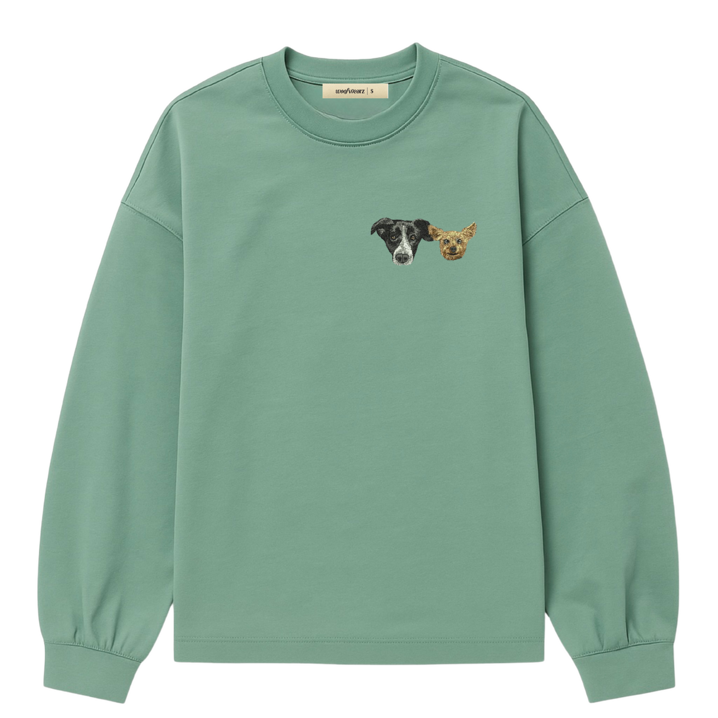 Sudadera mujer personalizada con cara bordada de mascota Woofwearz