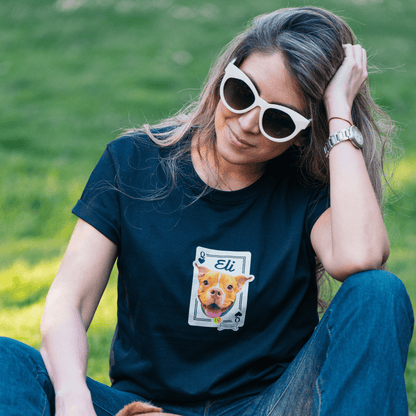 Camiseta Woofwearz estilo Joker personalizada con la cara de tu mascota