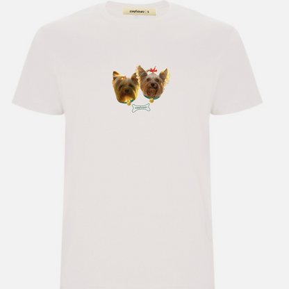 Camiseta personalizada "Medalla" 2 mascotas Woofwearz