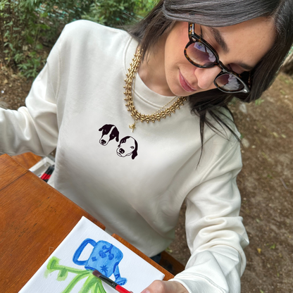 Sudadera personalizada bordada 2 mascotas "Minimal line edition" Woofwearz
