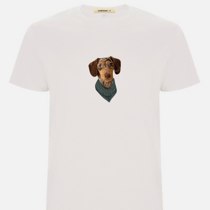 Camiseta color blanca Woofwearz con diseño estilo bandana para amantes de mascotas

